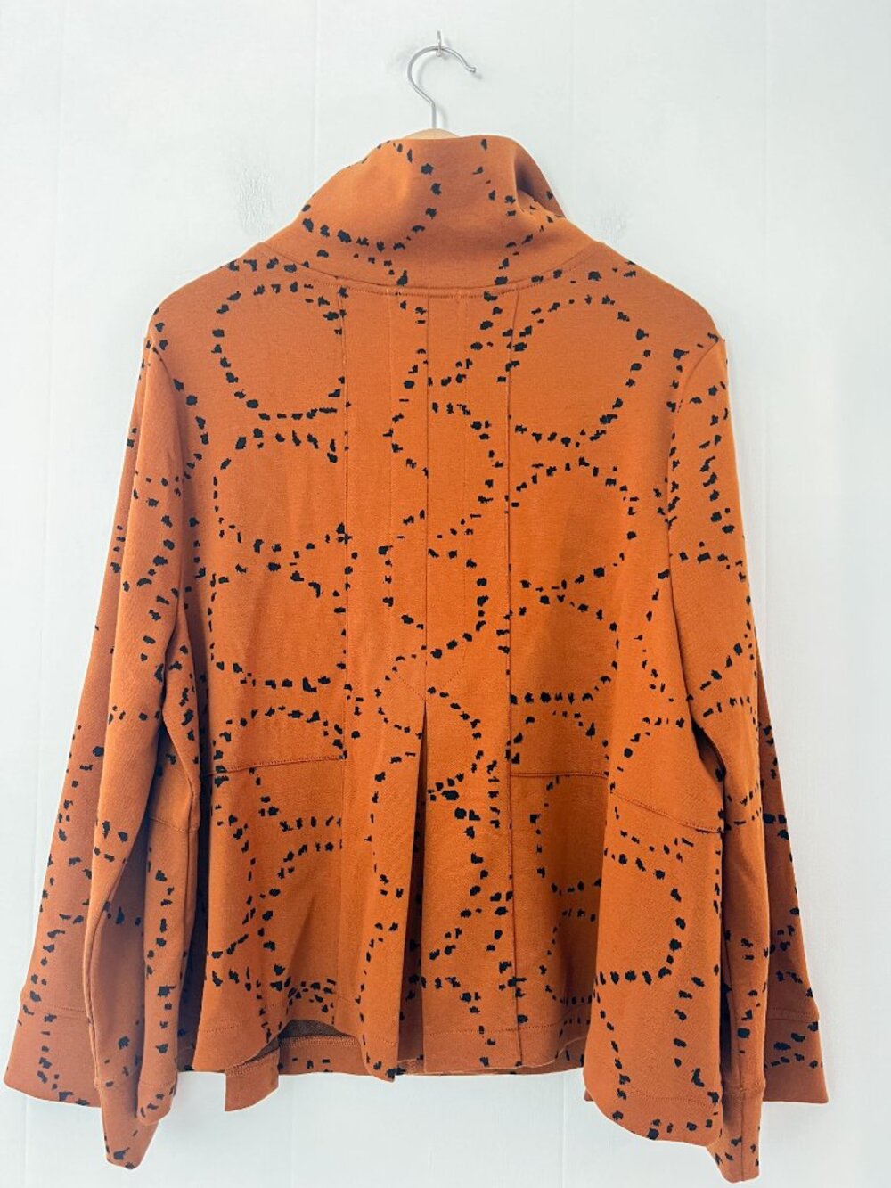 Habitat Clothing Retro Circle Knit Jacquard Button Jacket Ginger Rust - Picture 5 of 11